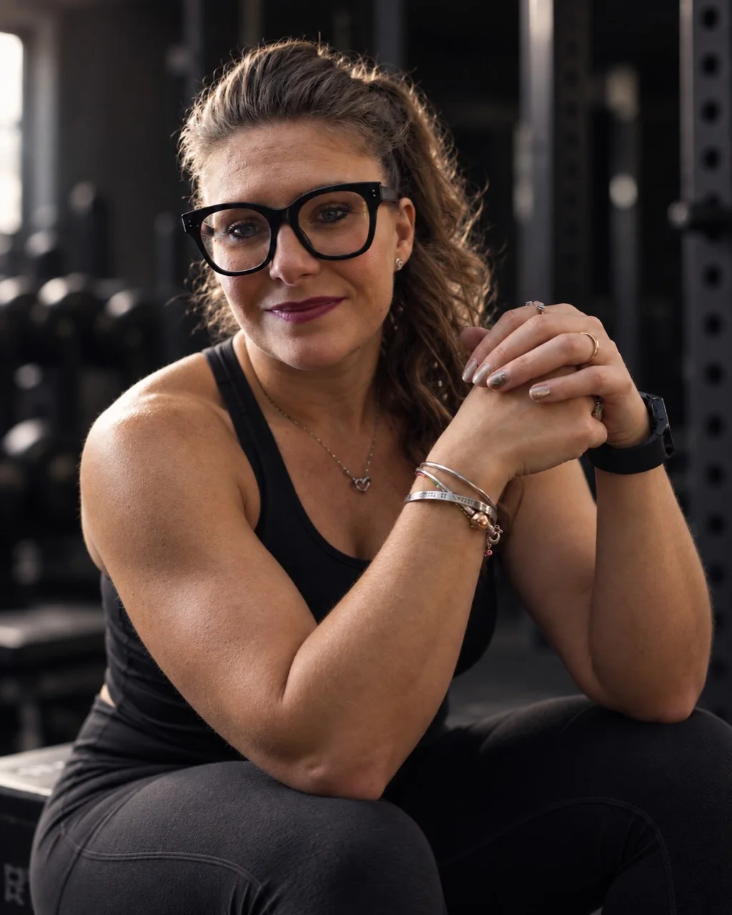 Marina Cambareri seduta in palestra